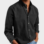 Henry | Herren tailliert geschnittenes Baumwollhemd, elegantes Alltagshemd | Nomadnts | Black