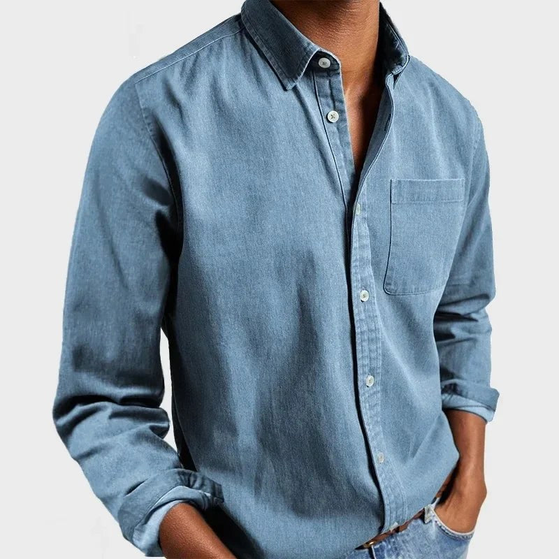 Henry | Herren tailliert geschnittenes Baumwollhemd, elegantes Alltagshemd | Nomadnts | Sky Blue