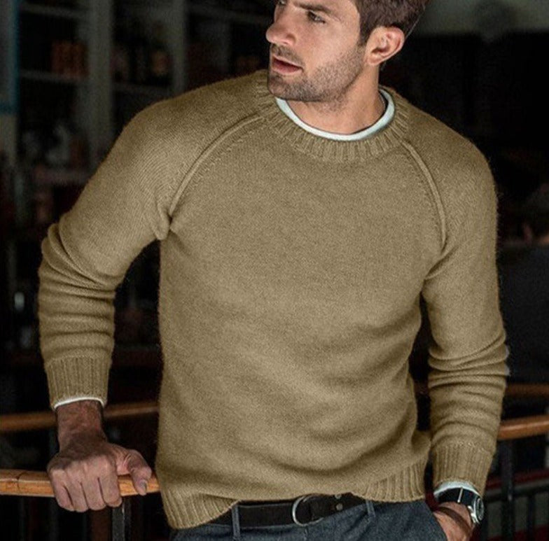 Hermann | Herren Strickpullover mit zeitlosem Design, klassischer Herrenpullover | Nomad NTS | Licht kaki
