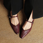 Holly | Damen Leder-Mary-Jane-Mules, spitz zulaufende Komfortschuhe | Nomadnts | Nomadnts