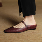 Holly | Damen Leder-Mary-Jane-Mules, spitz zulaufende Komfortschuhe | Nomadnts | Nomadnts