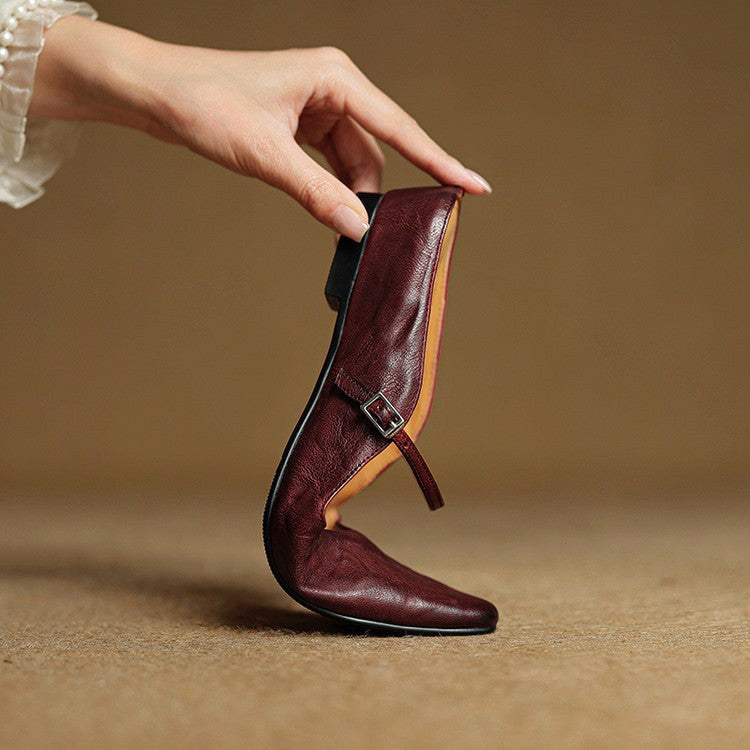 Holly | Damen Leder-Mary-Jane-Mules, spitz zulaufende Komfortschuhe | Nomadnts | Nomadnts