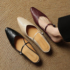 Holly | Damen Leder-Mary-Jane-Mules, spitz zulaufende Komfortschuhe | Nomadnts | Nomadnts