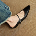 Holly | Damen Leder-Mary-Jane-Mules, spitz zulaufende Komfortschuhe | Nomadnts | Nomadnts