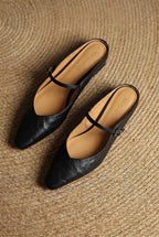Holly | Damen Leder-Mary-Jane-Mules, spitz zulaufende Komfortschuhe | Nomadnts | Nomadnts