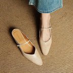 Holly | Damen Leder-Mary-Jane-Mules, spitz zulaufende Komfortschuhe | Nomadnts | Nomadnts