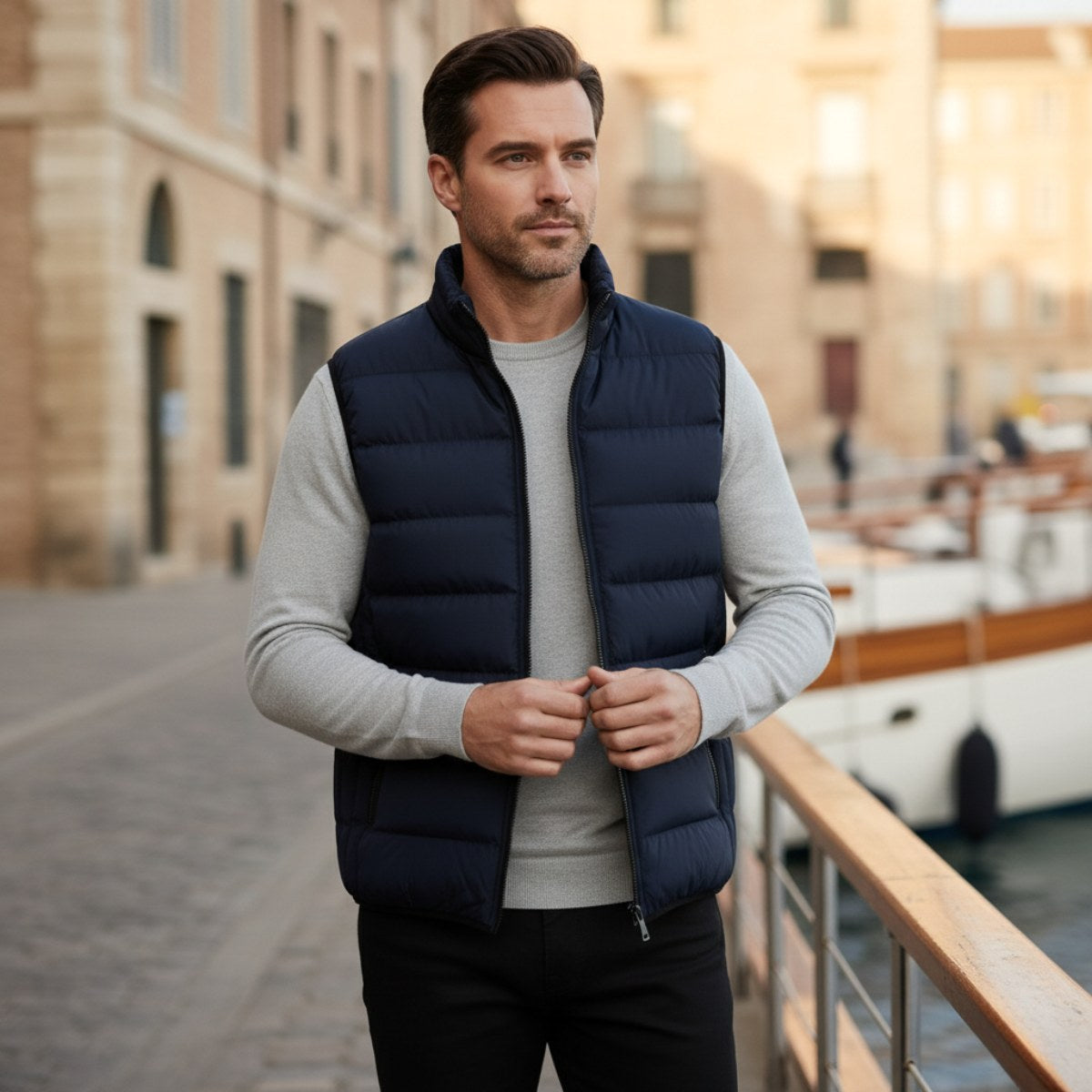 Hunter | Herren-Steppweste, ärmellose Weste für den Lagen-Look | Nomadnts