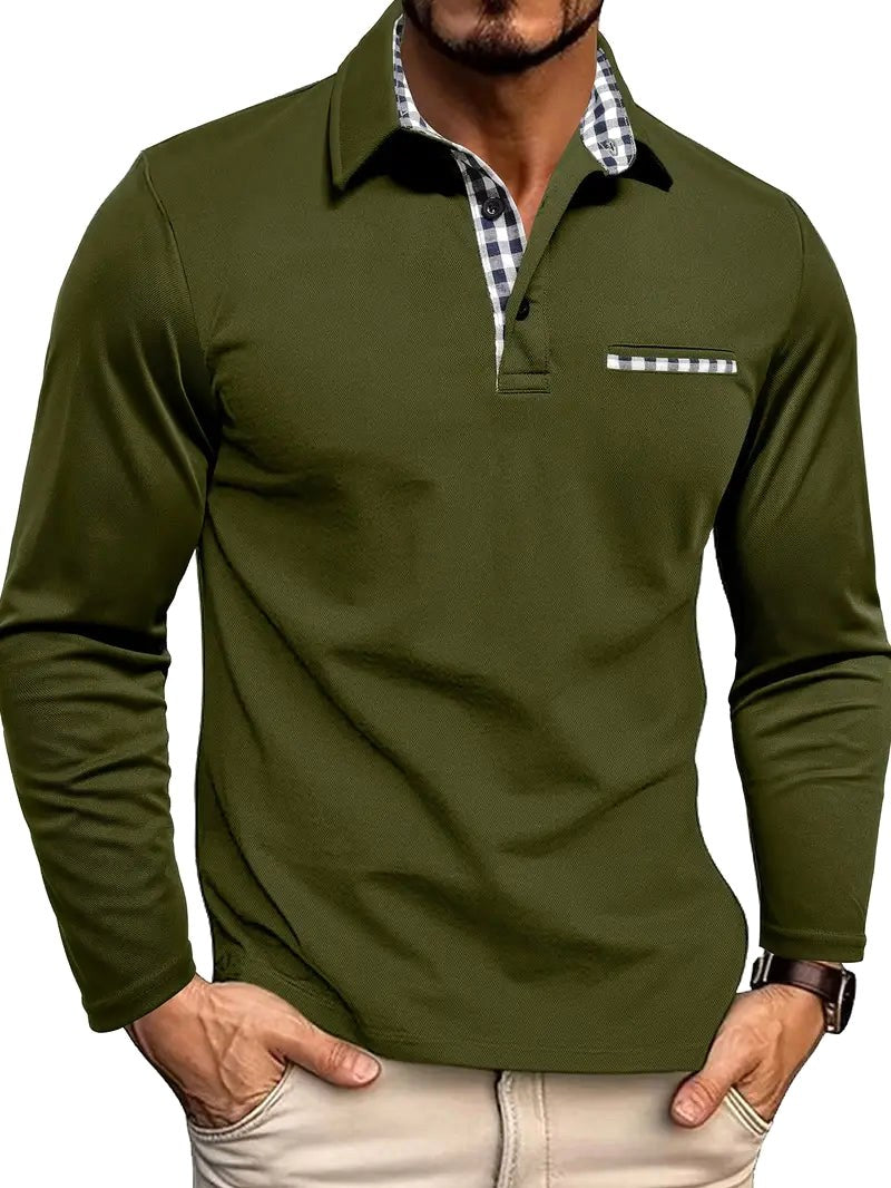Ian | Herren langärmeliges Poloshirt, leichtes Alltags-Polo | Nomadnts | Nomadnts