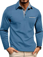 Ian | Herren langärmeliges Poloshirt, leichtes Alltags-Polo | Nomadnts | Nomadnts