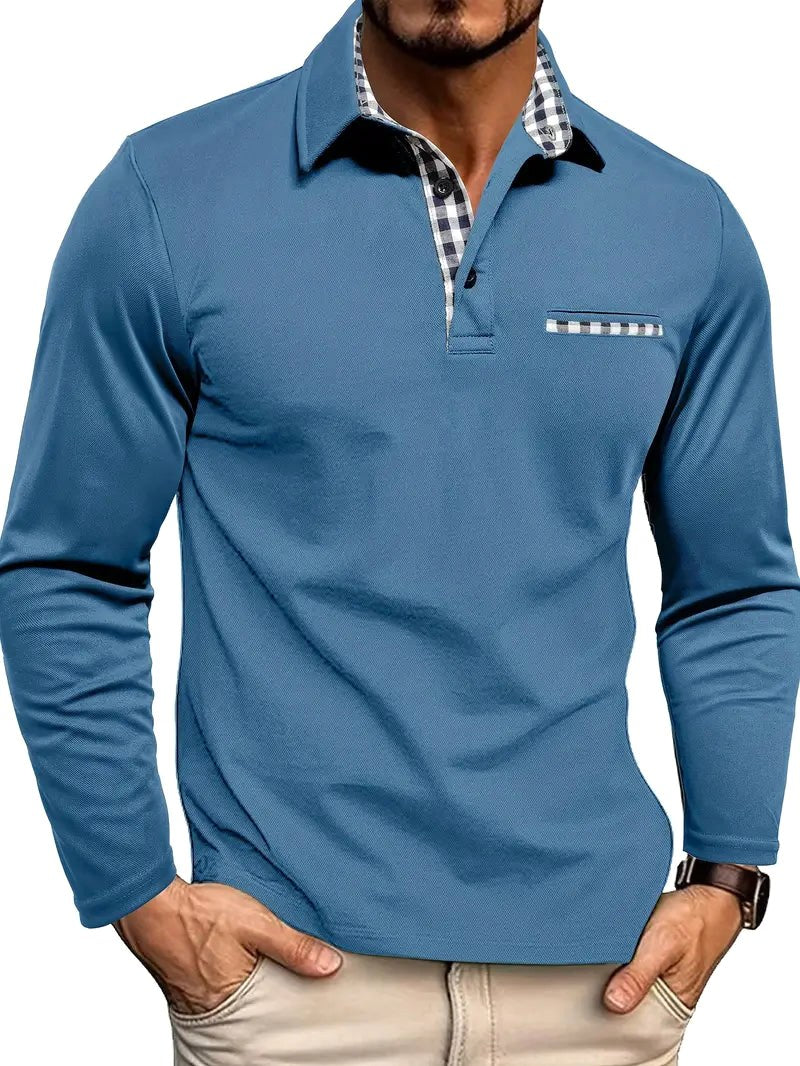 Ian | Herren langärmeliges Poloshirt, leichtes Alltags-Polo | Nomadnts | Nomadnts