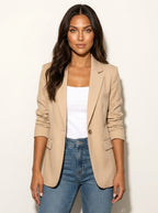 Imogen | Damen tailliert geschnittener Blazer, eng geschnittene elegante Jacke | Nomadnts | Blau