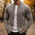 Ingo | Herrenstrickjacke mit strukturiertem Strick, elegante Alltags-Strickjacke | Nomad NTS | Grey