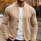 Ingo | Herrenstrickjacke mit strukturiertem Strick, elegante Alltags-Strickjacke | Nomad NTS | Black
