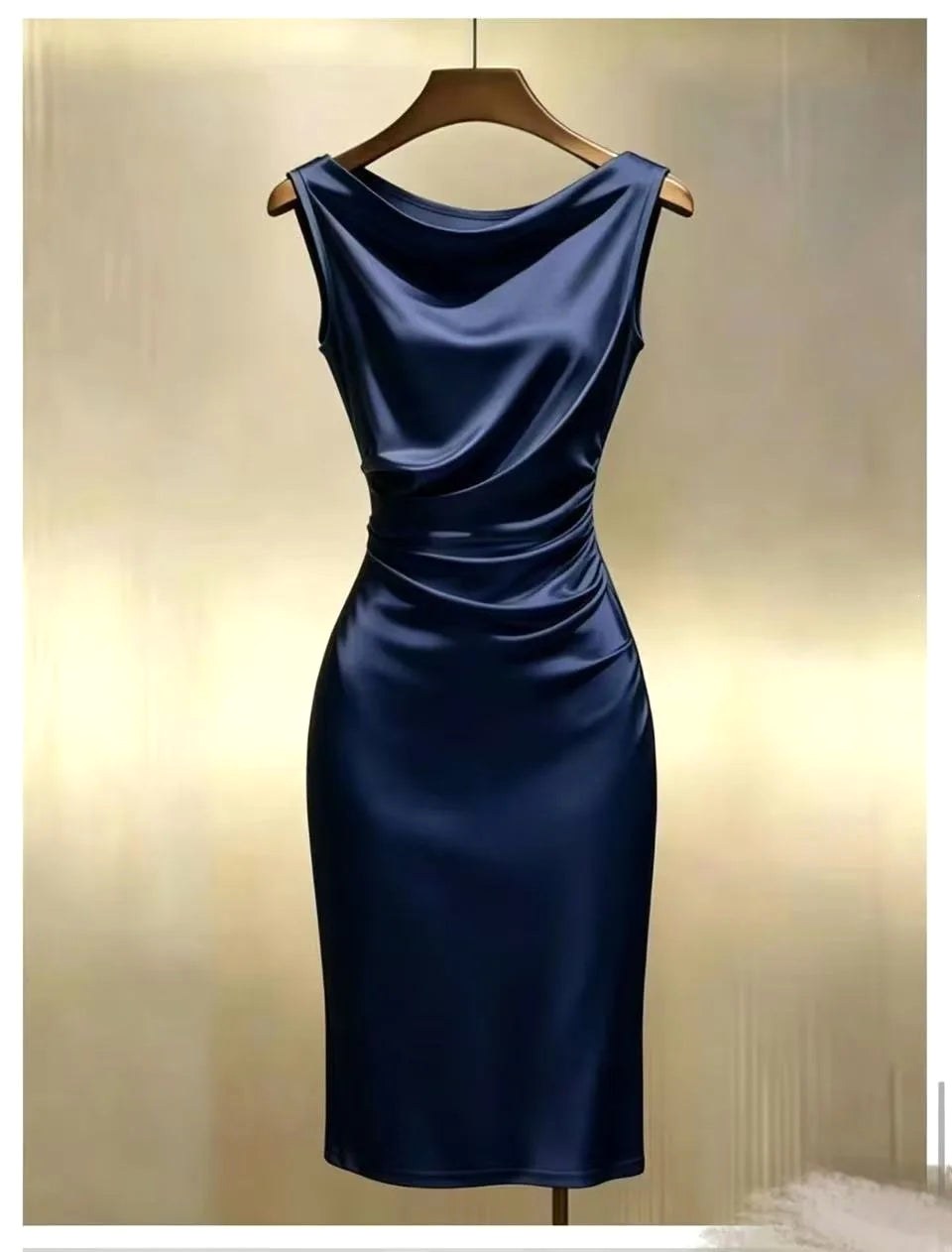 Ingrid | Damen Satinkleid Midi Ärmellos, Elegantes Midikleid | Nomad NTS