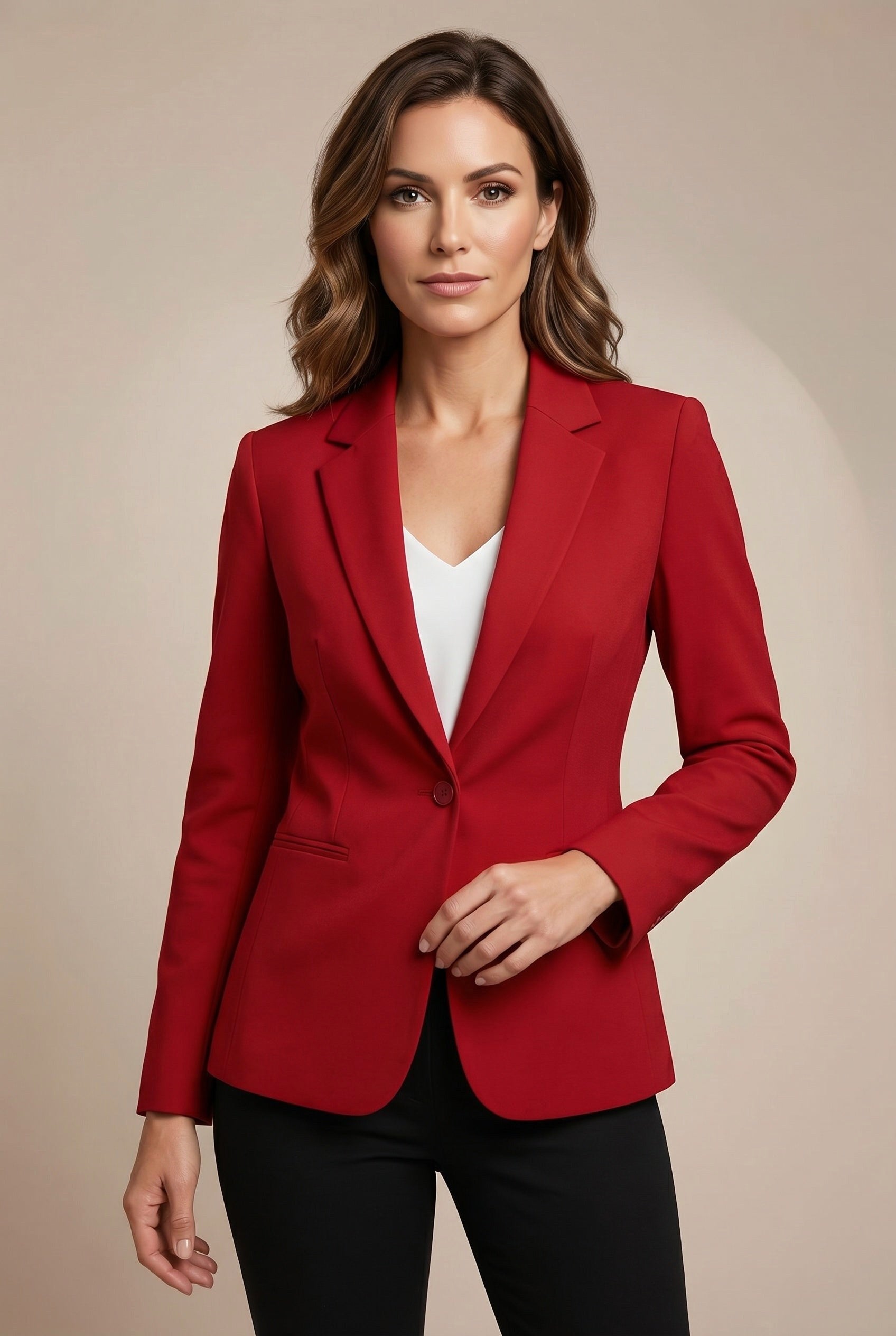 Isaline | Damen tailliert geschnittener Blazer, schmal geschnittener Anzug mit Reverskragen | Nomadnts | Nomadnts