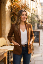 Isaline | Damen tailliert geschnittener Blazer, schmal geschnittener Anzug mit Reverskragen | Nomadnts | Nomadnts