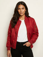Isla | Damen Utility-Bomberjacke mit Satin-Finish, Herbstjacke | Nomadnts | Schwarz