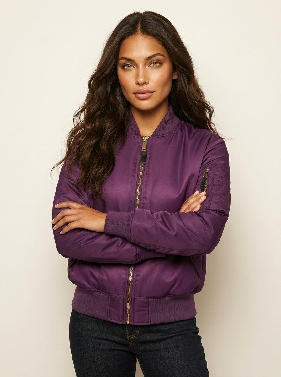 Isla | Damen Utility-Bomberjacke mit Satin-Finish, Herbstjacke | Nomadnts | Grün