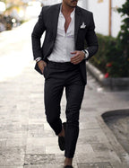 Jakub | Herren Slim-Fit Leinenanzug zweiteilig, eleganter Anzug | Nomad NTS