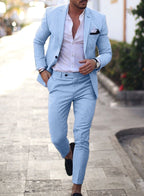 Jakub | Herren Slim-Fit Leinenanzug zweiteilig, eleganter Anzug | Nomad NTS