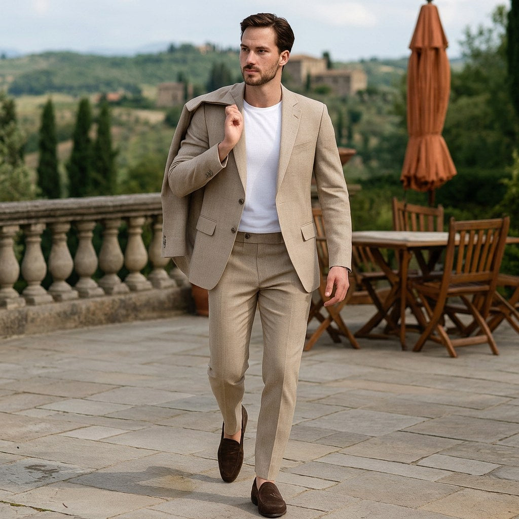 Jakub | Herren Slim-Fit Leinenanzug zweiteilig, eleganter Anzug | Nomad NTS