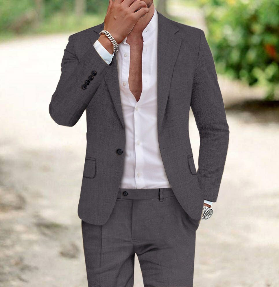 Jakub | Herren Slim-Fit Leinenanzug zweiteilig, eleganter Anzug | Nomad NTS