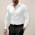 James | Herren langärmeliges elegantes Hemd, tailliert geschnittenes Businesshemd | Nomadnts | White