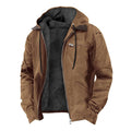 Jamie | Herren Kapuzenjacke mit durchgehendem Reißverschluss, gefütterte Freizeitjacke | Nomadnts | Brown