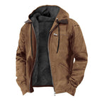 Jamie | Herren Kapuzenjacke mit durchgehendem Reißverschluss, gefütterte Freizeitjacke | Nomadnts | Brown