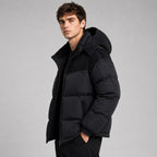 Jared | Herren-Pufferjacke im Oversize-Schnitt, wattierter Wintermantel mit Kapuze | Nomadnts | Dunkelgrün