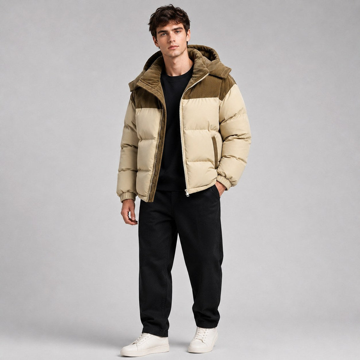 Jared | Herren-Pufferjacke im Oversize-Schnitt, wattierter Wintermantel mit Kapuze | Nomadnts