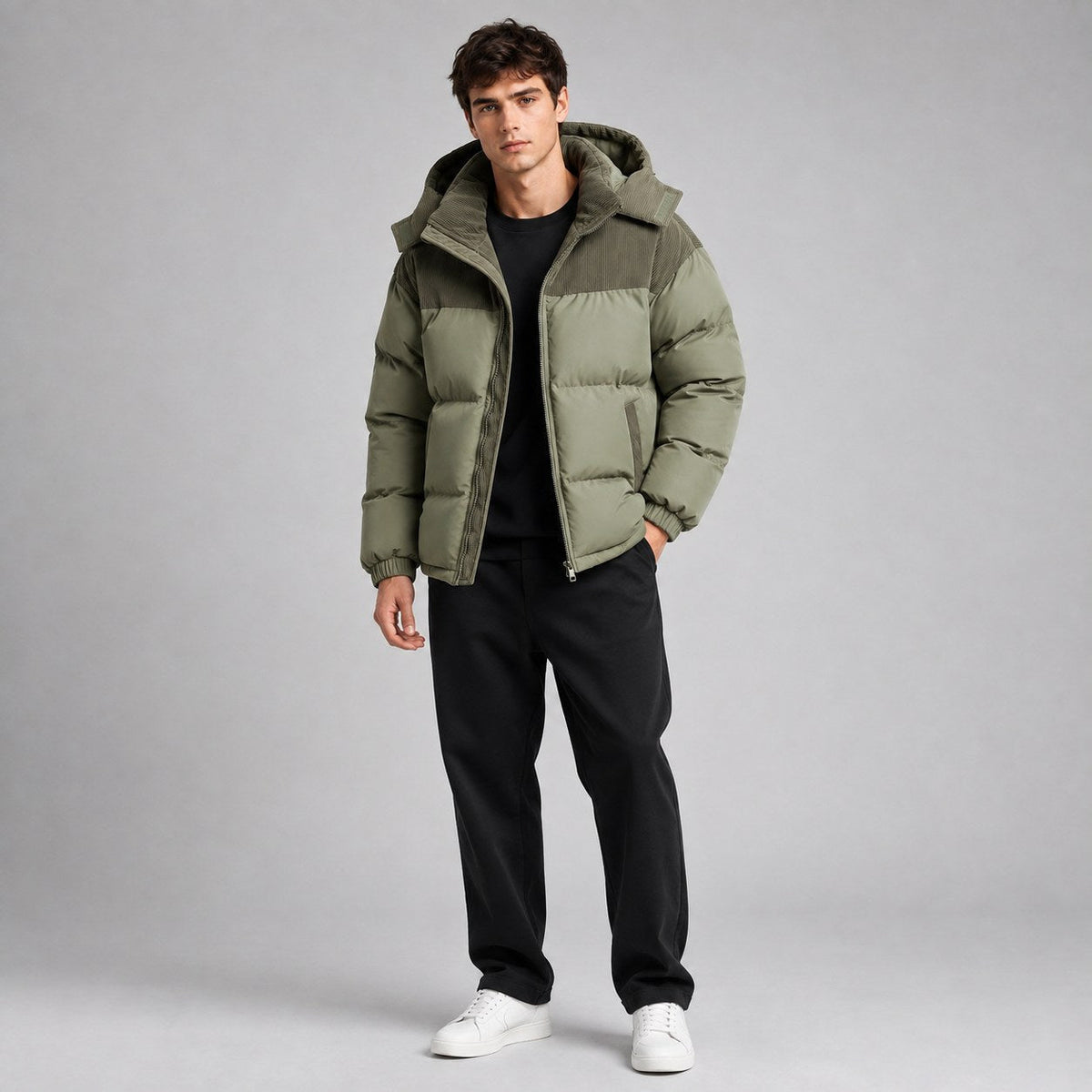 Jared | Herren-Pufferjacke im Oversize-Schnitt, wattierter Wintermantel mit Kapuze | Nomadnts
