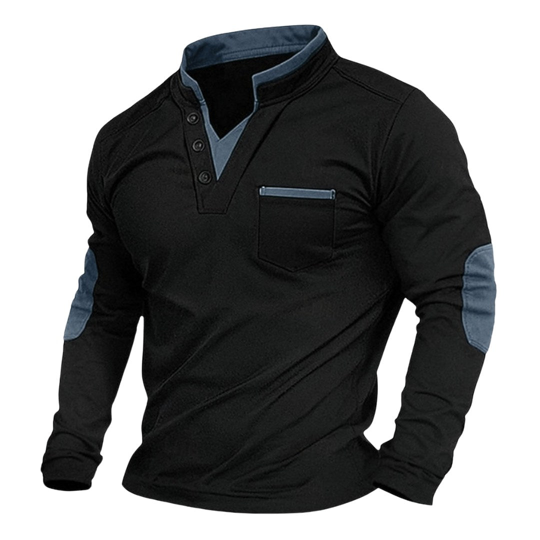 Jens | Herren V-Ausschnitt Pullover, Eleganter Strickpullover | Nomad NTS | Blauw