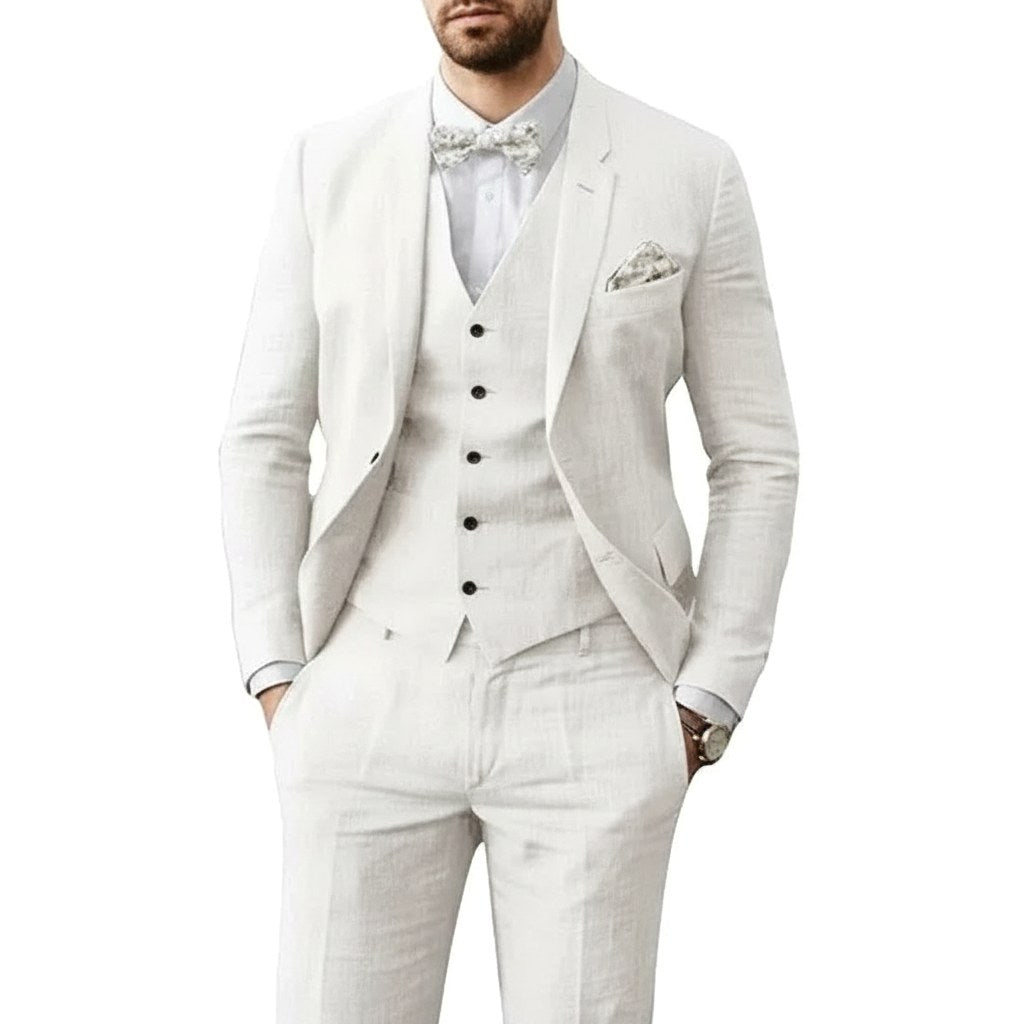Johannes | Herren Anzug Dreiteiler Royalblau, Hochzeitsanzug | Nomad NTS | Weiß