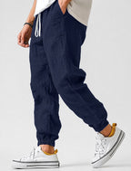 Jonas | Herren Jogger-Hose mit Tunnelzug, Tapered-Fit Sommerhose | Nomad NTS | Dunkelblau