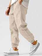 Jonas | Herren Jogger-Hose mit Tunnelzug, Tapered-Fit Sommerhose | Nomad NTS | Khaki