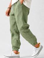 Jonas | Herren Jogger-Hose mit Tunnelzug, Tapered-Fit Sommerhose | Nomad NTS | Grün