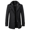 Jonathan | Herren mittellanger Kurzmantel, Herbstmantel mit Reverskragen | Nomadnts | Black