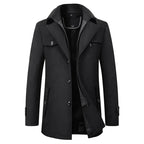 Jonathan | Herren mittellanger Kurzmantel, Herbstmantel mit Reverskragen | Nomadnts | Black