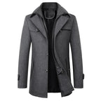 Jonathan | Herren mittellanger Kurzmantel, Herbstmantel mit Reverskragen | Nomadnts | Grey