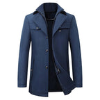 Jonathan | Herren mittellanger Kurzmantel, Herbstmantel mit Reverskragen | Nomadnts | Navy