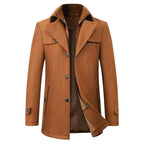 Jonathan | Herren mittellanger Kurzmantel, Herbstmantel mit Reverskragen | Nomadnts | Brown