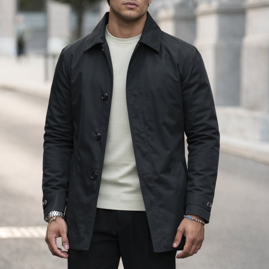 Josef | Herren Wetterschutz Mantel, Winddichte Herrenjacke | Nomad NTS | Black