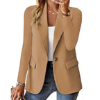 Josephine | Damen langärmeliger Blazer, Blazer-Anzug mit Reverskragen | Nomadnts | Brown