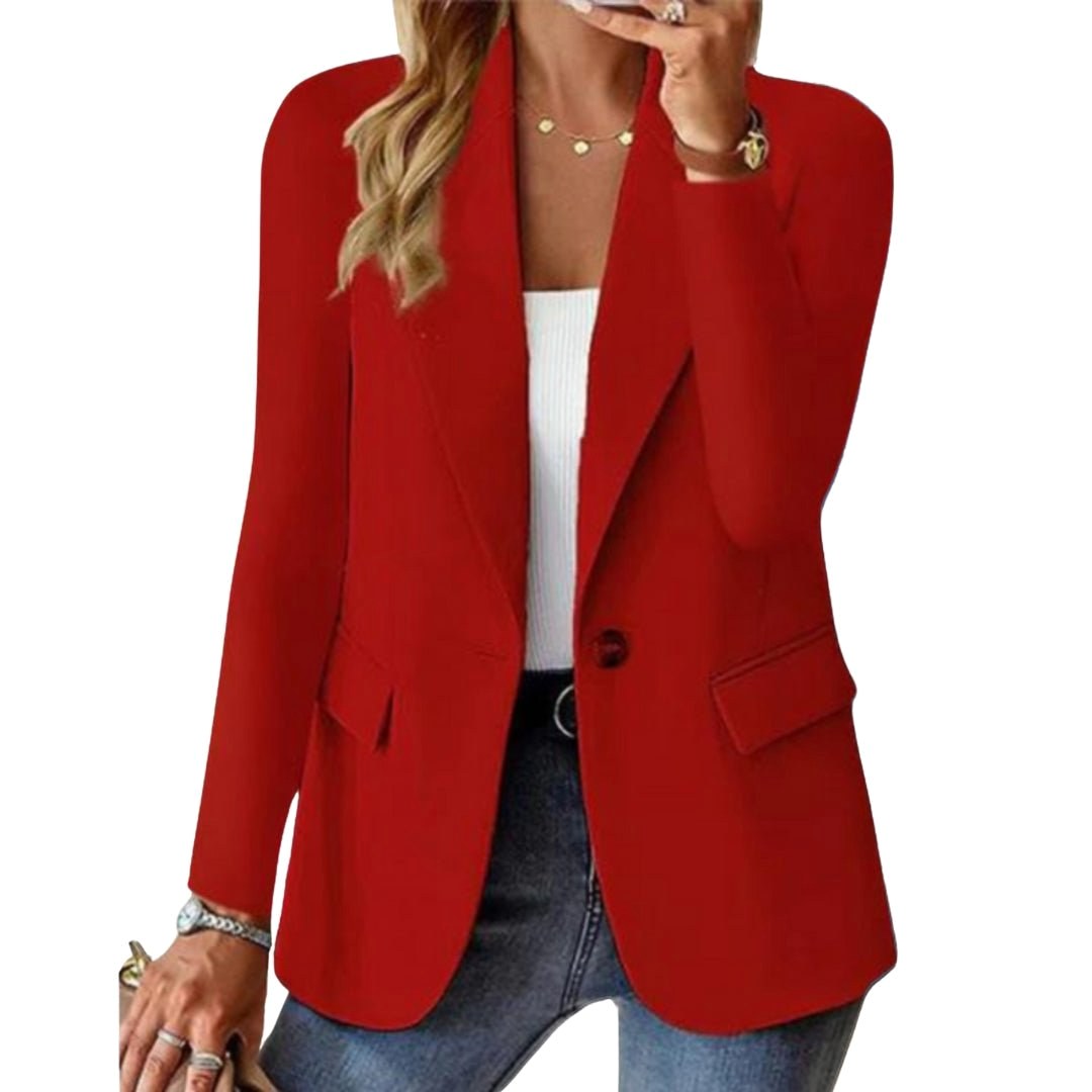 Josephine | Damen langärmeliger Blazer, Blazer-Anzug mit Reverskragen | Nomadnts | Red