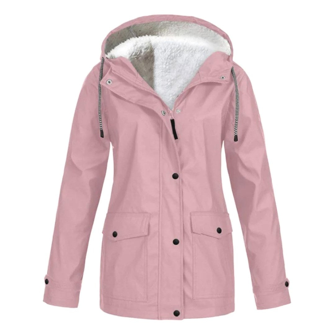 Judith | Damen winddichte Regenjacke mit Kapuze, leichter Herbstmantel | Nomadnts | Pink