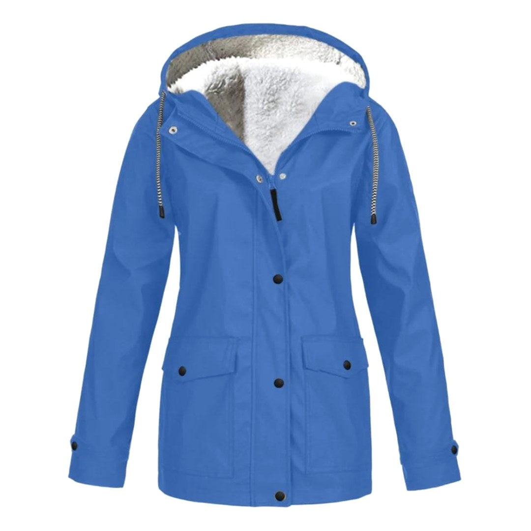 Judith | Damen winddichte Regenjacke mit Kapuze, leichter Herbstmantel | Nomadnts | Black