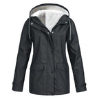 Judith | Damen winddichte Regenjacke mit Kapuze, leichter Herbstmantel | Nomadnts | White