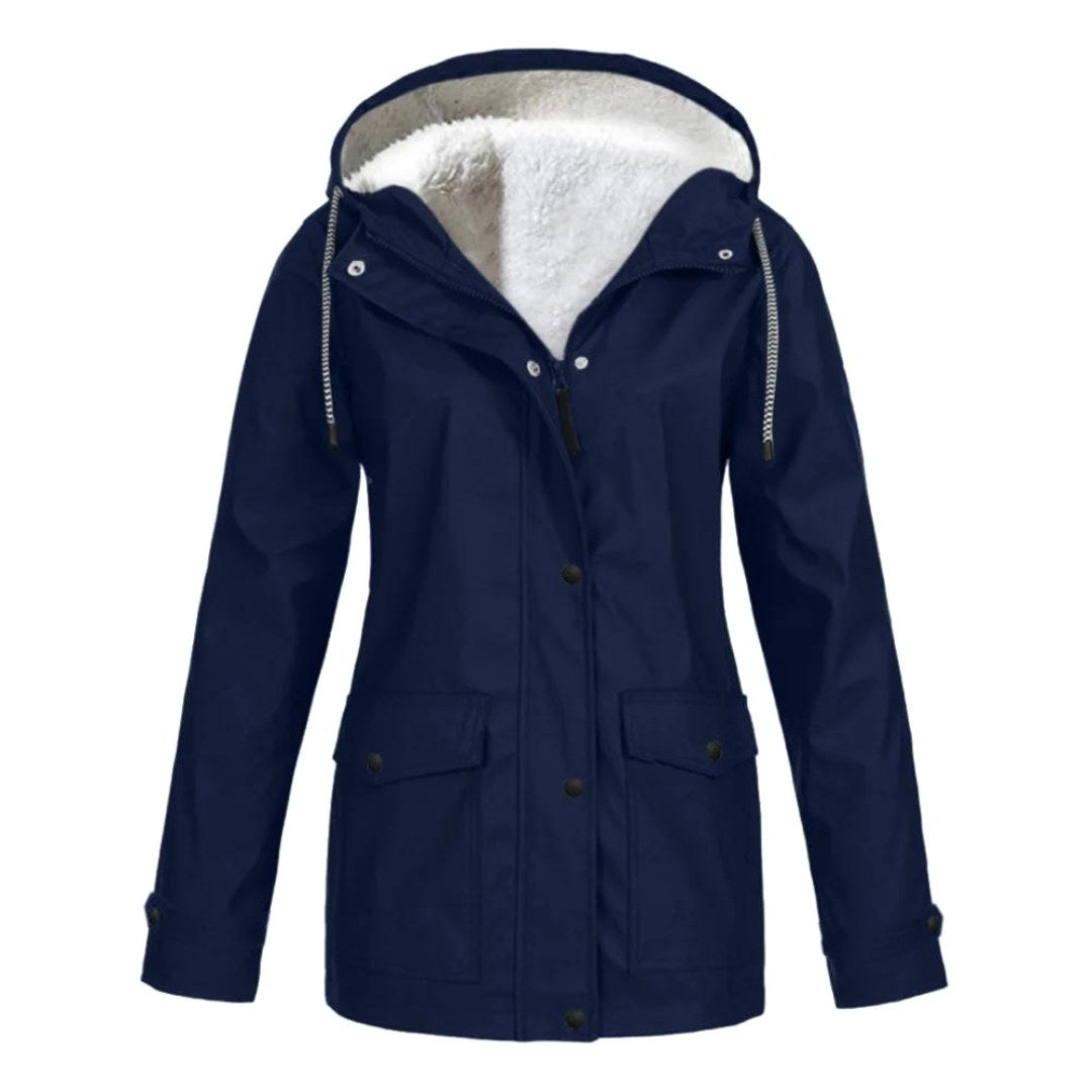 Judith | Damen winddichte Regenjacke mit Kapuze, leichter Herbstmantel | Nomadnts | Red