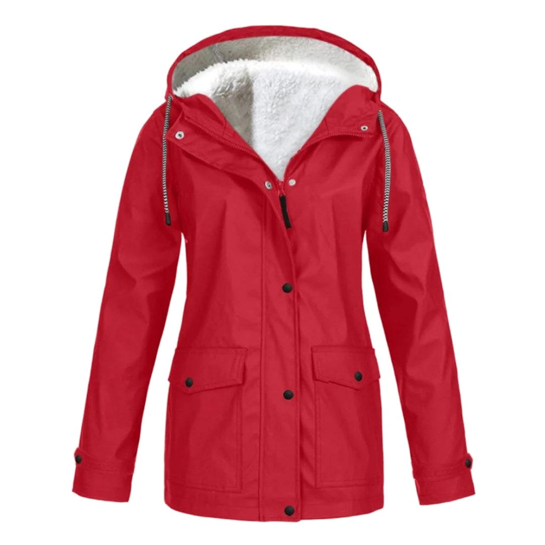 Judith | Damen winddichte Regenjacke mit Kapuze, leichter Herbstmantel | Nomadnts | Light Grey
